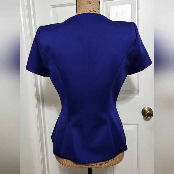 ALEX EVENINGS 2 piece skirt set. Radiant Blue with sparkly buttons. Size 6 - Picture 5 of 16